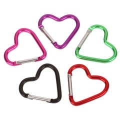 1Pc Heart-shaped Aluminum Alloy Carabiner Key Chain Clip Outdoor Keyring Hook