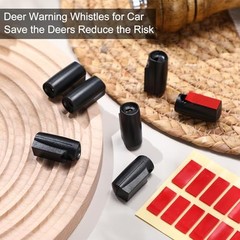 18 Pcs Deer Warning Whistles for Car Warning Horn for Single Hole Black