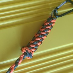 Orange & Green 10″ Nylon Paracord Keychain Lanyard w/ Carabiner, 550lb