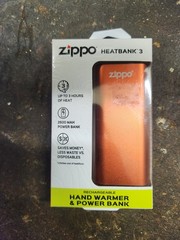 Zippo Black Heatbank 3 Rechargeable Hand Warmer with Power Bank