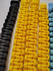 Handmade Paracord Survival Bracelets Adult Bulk Cobra Weave Yellow Pink Lot 20