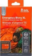 SOL Emergency Bivvy XL w/Rescue Whistle Reflects up to 90% Body Heat Waterproof