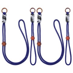 2Set Heavy Duty Paracord Keychain Lanyard for Keys , Deep Blue/Brown/Black White