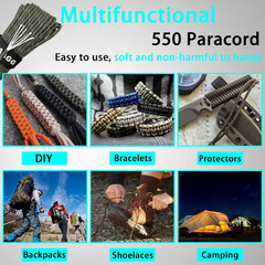 Reflective Paracord Rope 100FT, 7 Strand Nylon Para Cord Lanyard Utility 550 Par