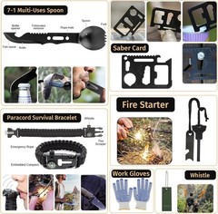 294 Pcs Survival Kit, Emergency Gear & First Aid Kit for Men Dad