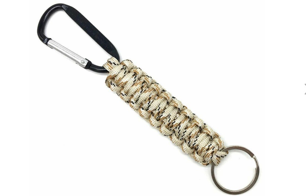 2 Paracord Keychain Emergency Survival Kit Parachute Rope Carabiner Military