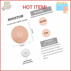 60 Pack Waterproof&Sweatproof Sensor Covers for Libre 1/2/3/Pro, Adhesive Patche