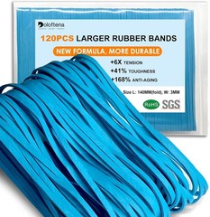 Large Heavy Duty Rubber Bands, 120 Pcs, 5.5 Inch Upgrade Strong Elastic Blue