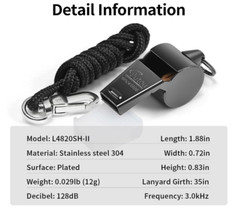 Whistle Stainless Steel Coach Sports Whistle with Lanyard Coach Loud Crisp Sound