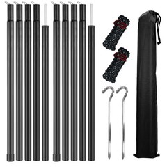 Tent Poles for Tarp, KescherAb Adjustable Tarp 78.8 inch, Black