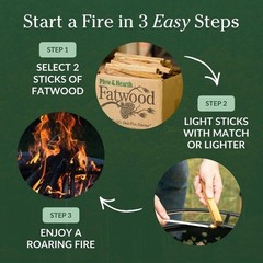 10 LBS Fatwood Fire Starter Sticks Organic Kindling, Easy Ignition Fat Wood, …