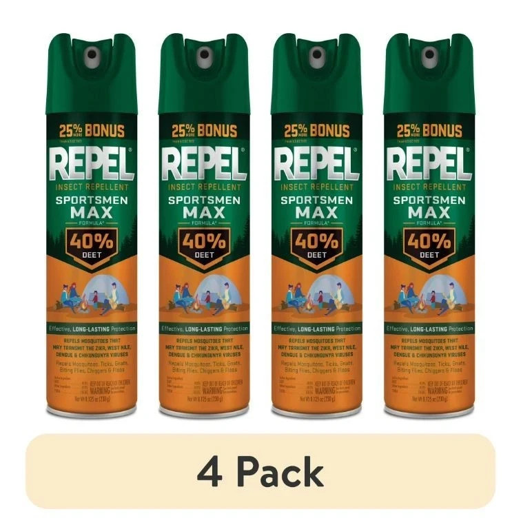 (4 pack) Repel Sportsmen Max Formula Insect Repellent Aerosol Spray 8.125 Ounces