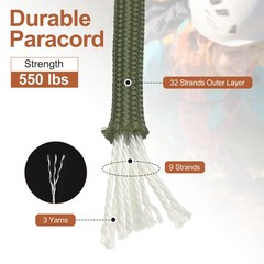 650 Paracord 98 Feet 4mm 9 Strand Parachutes Cord Spool Olive Green
