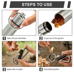 2 Pack Permanent Match Infinity Lighter with Tinder Storage Canister, Multito…