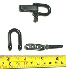 (2) Qty. of Gunmetal Stainless Steel Adjustable U-Shackles, Paracord Bracelets