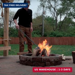 40″ Fire Log Tongs Firewood Grabber and Fire Poker Set,Large Fire Pit Tool Outdo