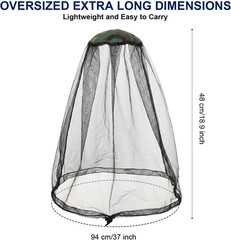 2 Pack Large Mosquito Head Net Bug Net Hat Hiking Camping Fishing Gardening |…