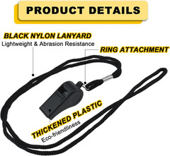 Professional Outdoor Sports Whistles with Lanyard Loud Crisp Sound Plastic Whist