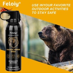 Feloiy 30 Feet BEAR Deterrent Repellent Spray 11 oz GLOW CAP CAMPING HIKING