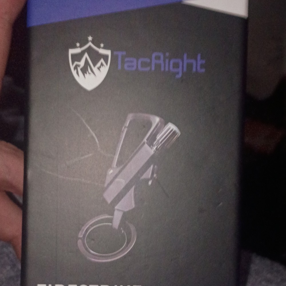 Taclight Permanent Match Keychain Fire Starter Silver/Black for Camping Hiking