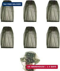 6 Pack Mesh Mosquito Head Net Face Neck Fly Netting Hood for Camping Hiking