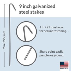 Pinnacle Mercantile 30 Pack Tent Stakes Metal Garden Edging Fence galvanized