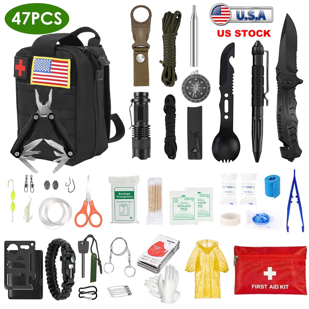 Survival Kit Tactical Emergency Survival Gear for Hiking Camping Backpacking