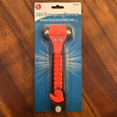 Emergency/Survival: Emergency Hammer – Window Glass Punch & Seat Belt Cutter