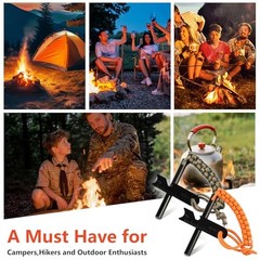 Flint and Steel Fire Starter Kit 4″ 3/8″ Ferro Rod Magnesium Paracord Handle
