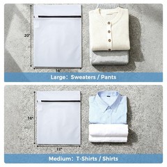 BAGAIL Laundry Bags Mesh Wash Bag for Intimates 3L,3M, Pearl White-Fine