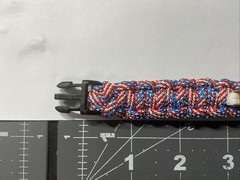 Paracord Bracelet USA Flag Red White Blue 7in. Patriotic.