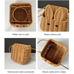 Portable Imitation Rattan Basket Accessory for Picnics and Special Gifts