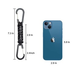 BRAVESHINE 2 Pack Black Paracord Keychain 24 inches (18.5 cm),