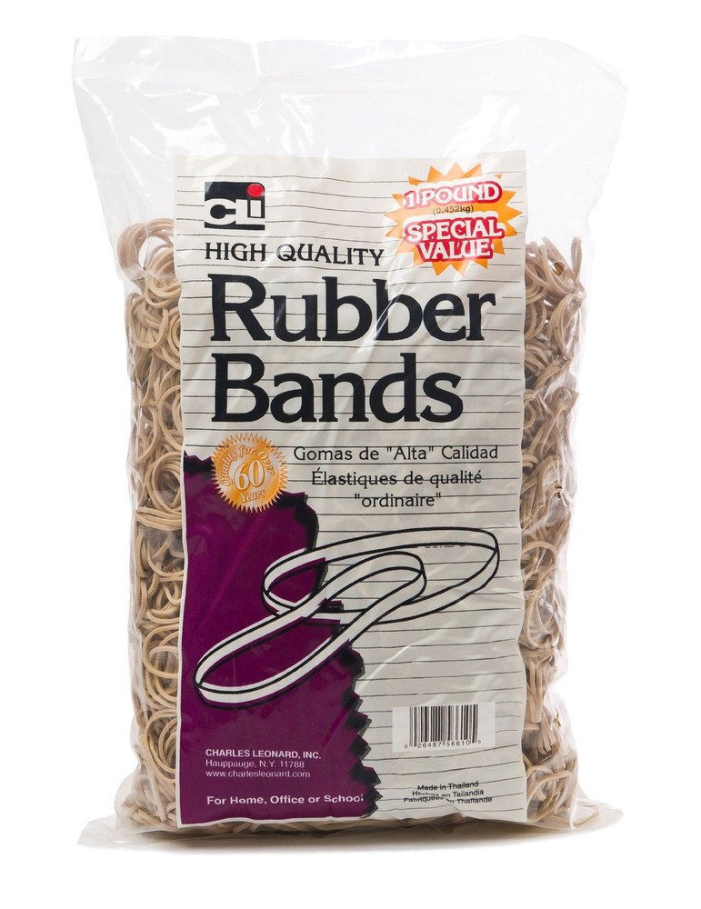 Charles Leonard Rubber Bands, Size #32 (3 x 1/8 Inches), STANDARD, Beige