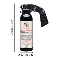 Feloiy 35 Feet BEAR Deterrent Repellent Spray 16 oz GLOW CAP CAMPING HIKING