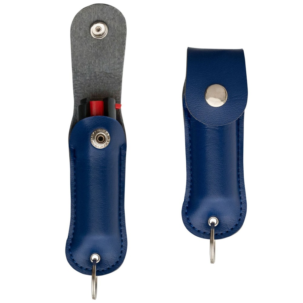 2 Police Magnum pepper spray .50oz blue keychain holster belt clip self defense