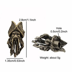 Octopus Face Pirate Brass Knife Beads EDC DIY Paracord Woven Bracelets…