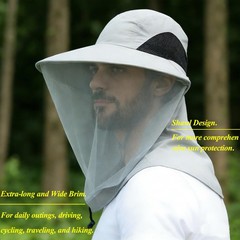 Mosquito Head Net Sun Hat for Men Women, UPF 50+ Sun Protection Hat with Full…