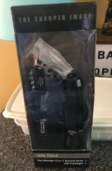 SHARPER IMAGE COOL TOOLS 13 IN 1 SURVIVAL KNIFE SAW OPENER & LED FLASHLIGHT VTG