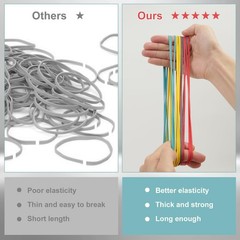 Decymis Large Rubber Bands Heavy Duty, 120 Pcs, Blue, Red, Yellow and Purple