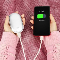 Portable Hand Warmer 5000mAh Power Bank Rechargeable Pocket Warmer Double-Sided