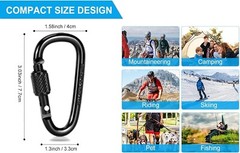 Camping power pack Aluminum D Ring Key Rings, Tree Hanger Gear(Bulk 3 Sets)