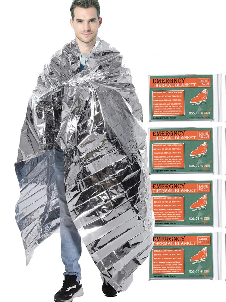 Emergent Blanket Mylar Thermal Outdoor Survive First Aid Kit Rescue Space