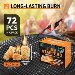 All-Weather Natural Fire Starters – Odorless Charcoal for Campfires, BBQ, Fire P