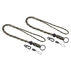 2Pack 20″ Paracord Lanyard Neck Keyring Cord Strap Badge Holder Camouflage Green