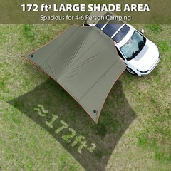 GEERTOP Large Car Side Camping Awning 19 x 11 ft 19ft x 11.5ft, Lunar Green