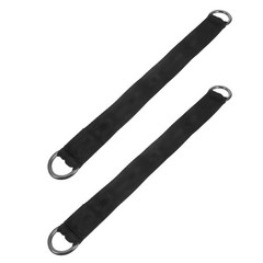 2Pcs Heavy Duty Nylon Tree Swing Strap Kit with D Rings Antislip Design Black