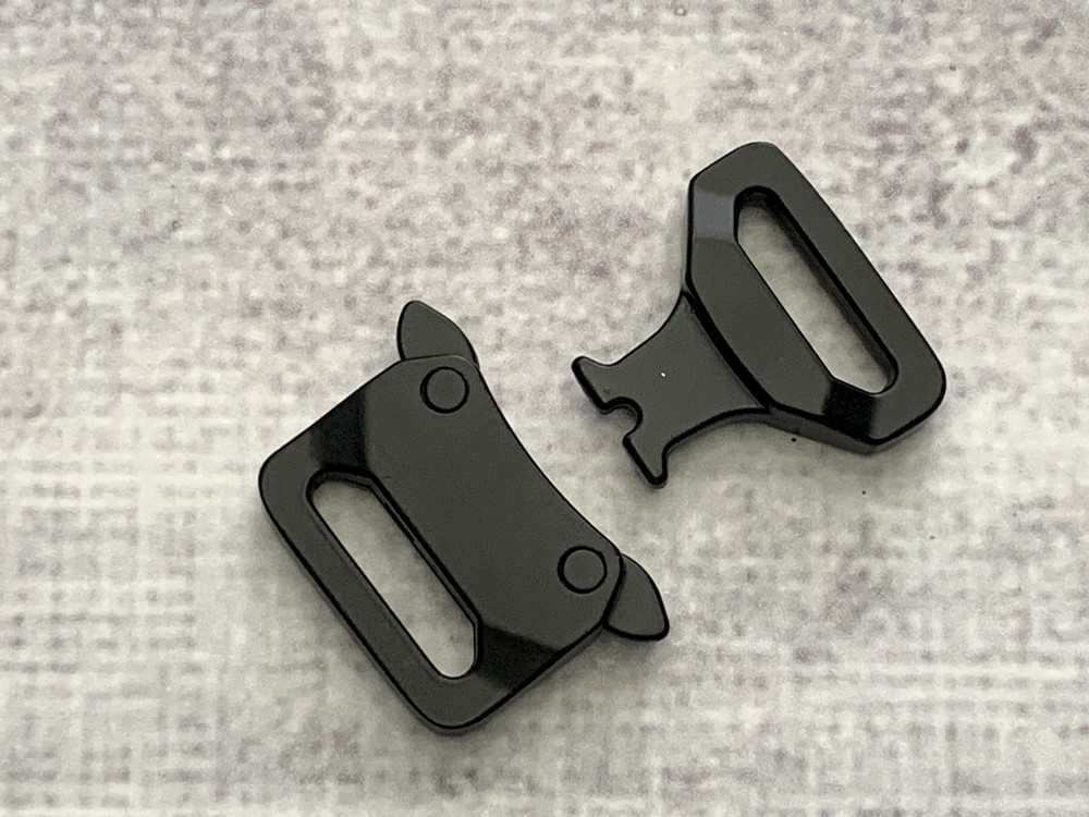 20 mm 3/4″ Matte Black Metal Tactical Clasp Quick Release Paracord Buckle