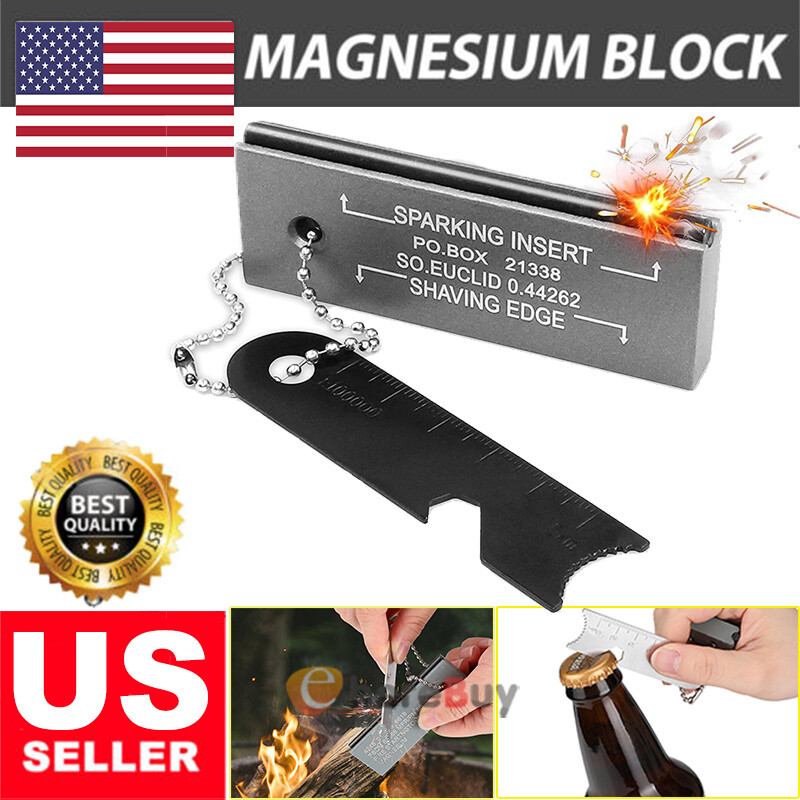 US Emergency Military Magnesium Rod Flint Fire Starter Striker Army Firestarter