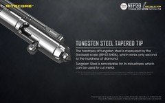 NITECORE NTP30 Tactical Pen Titanium Bidirectional Bolt Action W/ Glass Breaker